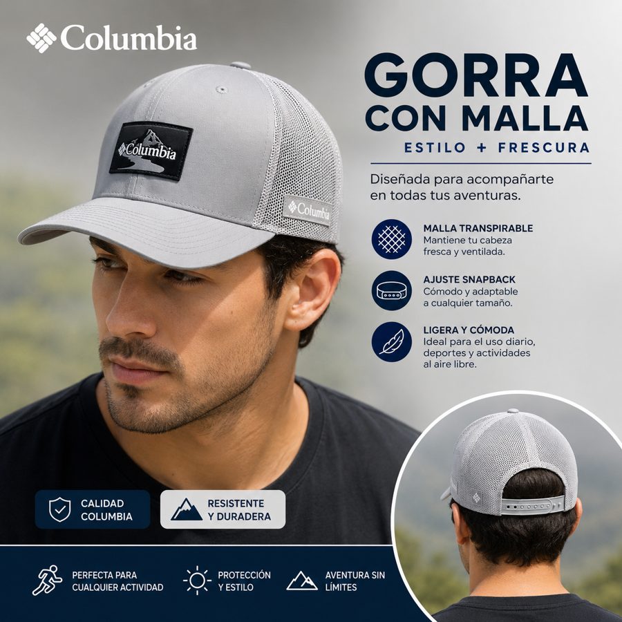 Gorra Columbia con malla